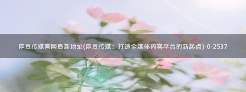 麻豆视频 热门：麻豆传媒官网最新地址(麻豆传媒：打造全媒体内容平台的新起点)
